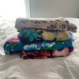 (4) Hawaiian Button down Shirts